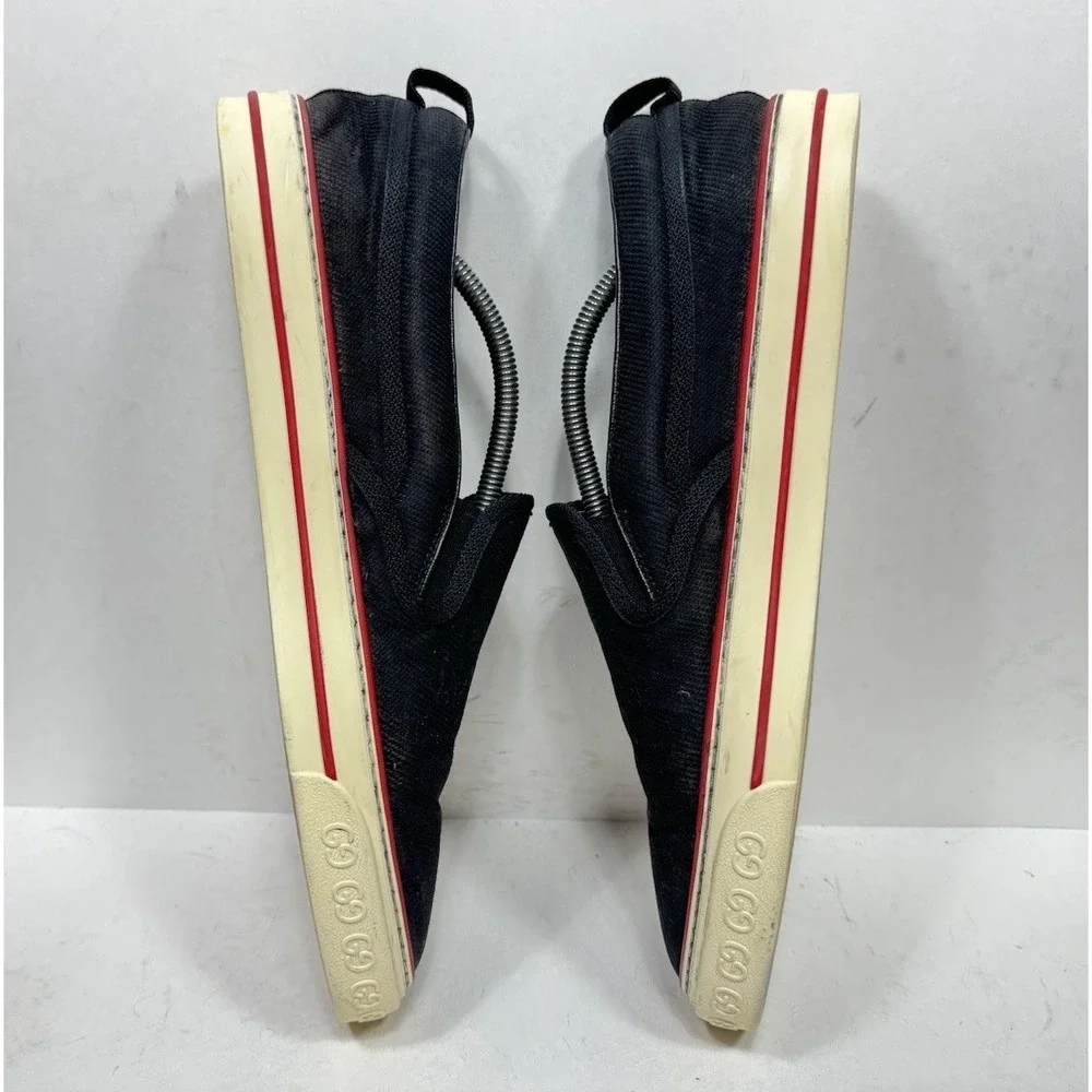 Gucci Tennis 1977 Tweed Slip On Sneakers Men's Size 12 US / 11 UK Black